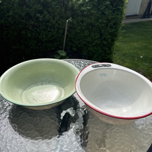 Vintage enamel qty bowls - vintage,