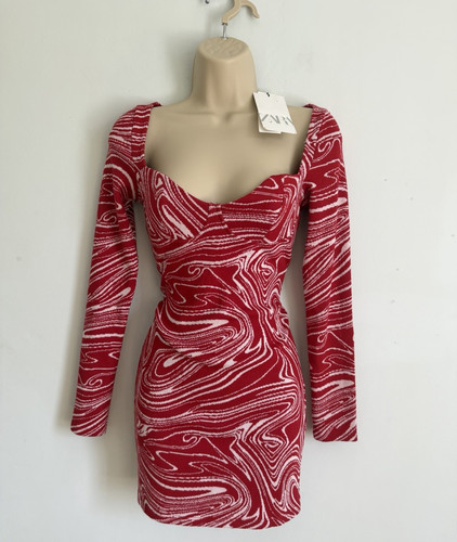 Zara red white abstract - zara,