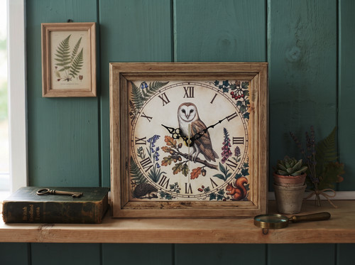 Barn owl wall desk clock - owl,