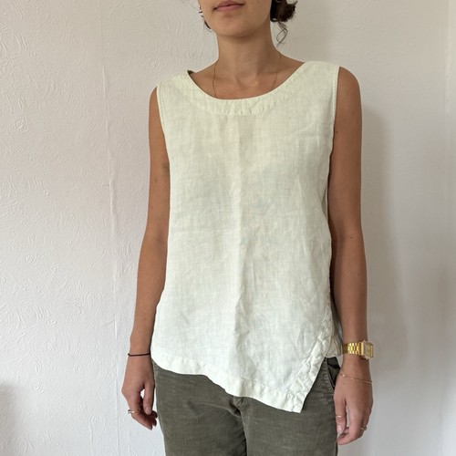 Oska asymmetrical linen top