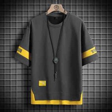 Hip Hop Oversize T-Shirt Loose Casual Men's Streetwear Black White Short Sleeves