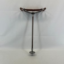 Gamebird Steel Shooting Stick with Folding Leather Seat Made in England - VGC