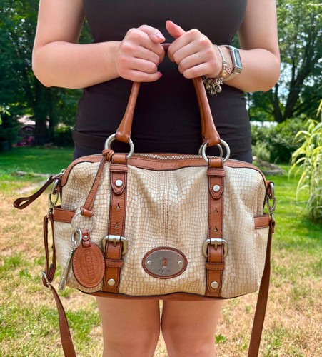 Fossil maddox leather satchel - leather,