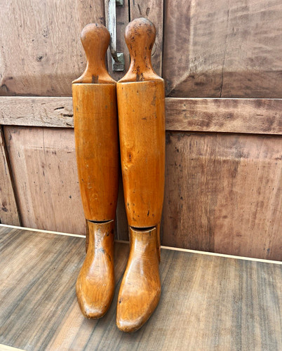 Pair wooden riding boot - riding,