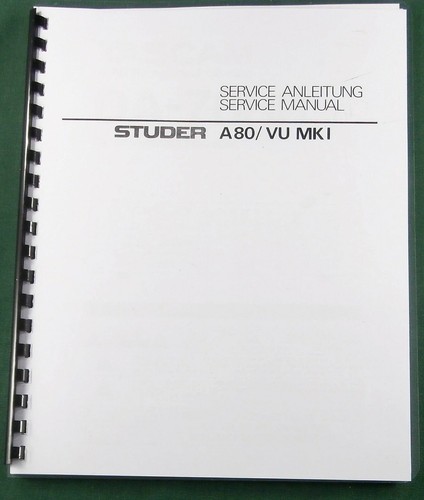 Studer a80 mk1 service - mk1,