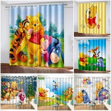 Winnie The Pooh 3D Thick Blackout Window Curtains Thermal Ring Top Eyelet Drapes