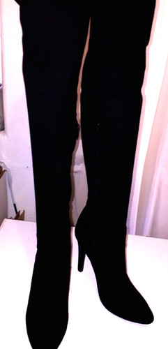 Ladies black faux suede - faux,