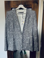 Zara Silver Sequin Padded