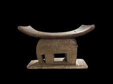 Old Ashanti Stool Signed by