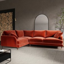 Burnt Orange Velvet 4 Seater