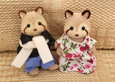 Vintage Sylvanian Families Mulberry Raccoon Grandparents George & Mildred