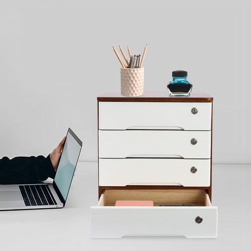 Wooden tier desktop storage - desktop,