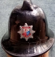 Vintage Black Fireman's Helmet