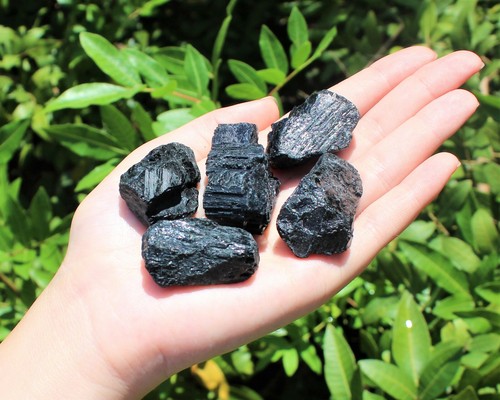 Black tourmaline rough - 5,