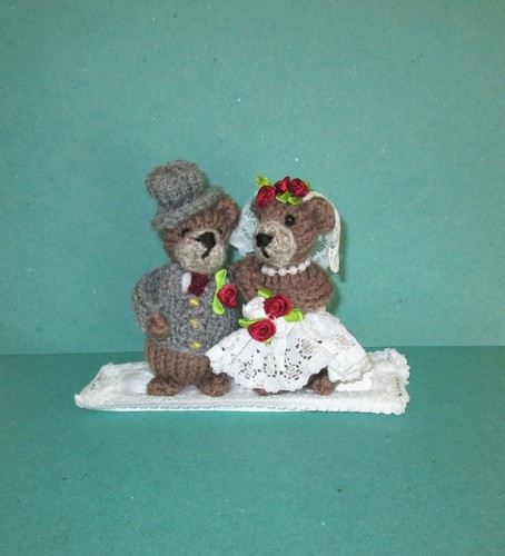 New hand knitted bride groom - knitted,