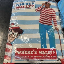 Smiffys Official Where's Wally Adults Mens Fancy Dress Costume large no glasses