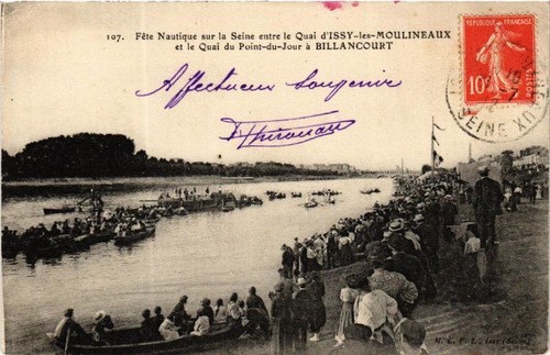 Old postcard fete nautique - nautique, sur