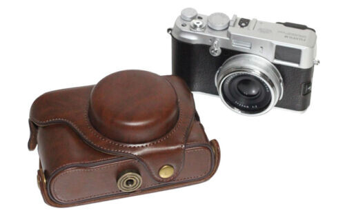 Coffee leather camera - case, bag