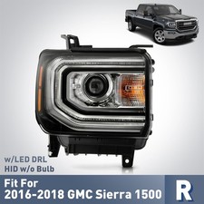 HID/Xenon Projector Headlight 2016-2018 GMC Sierra 1500 w/ LED DRL Passenger