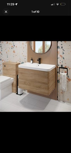 Wall hand oak bathroom vanity - hand,