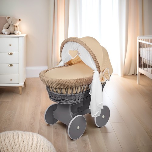 Grey wicker moses - moses, basket