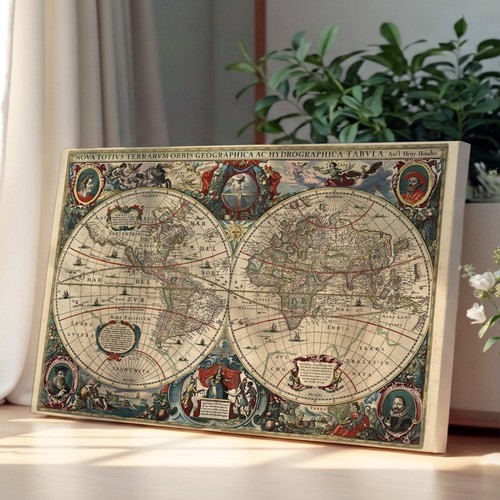 Vintage world map henricus - vintage,