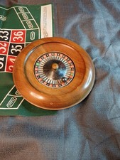 Vintage Litho Roulette Wheel Walnut