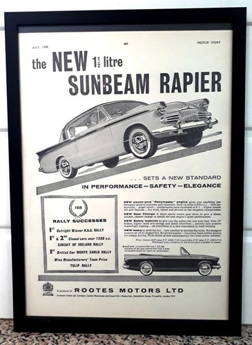 Framed original classic car - framed,