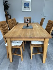 oak dining table and 6 chairs