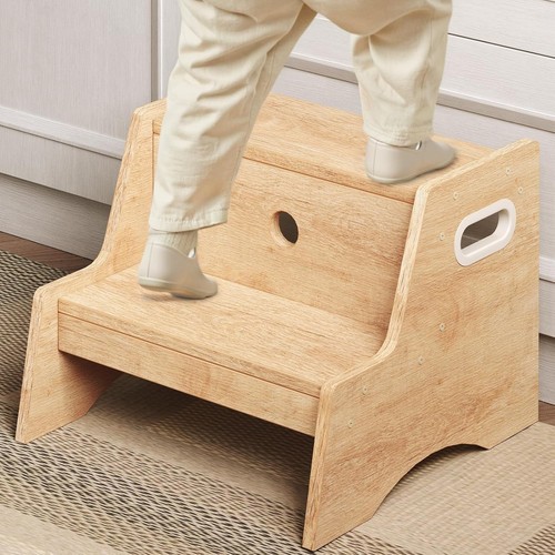 Wooden step stool two - wooden,