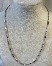 Nikken Silver Magnetic Therapy Necklace Diamond Cut  Kenko N-01 Unisex 20” Adj