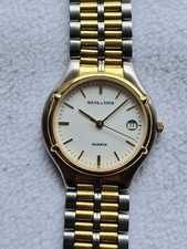 Vintage Solvil et Titus Men Swiss Quartz Date Watch (Gold & Silver) -New Battery