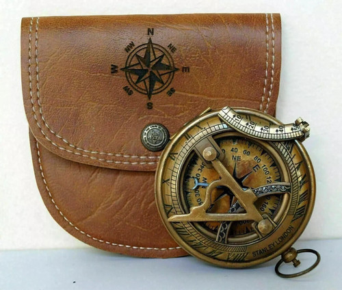 Nautical brass sundial pocket