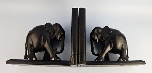 Elephant bookends pair black - elephant,