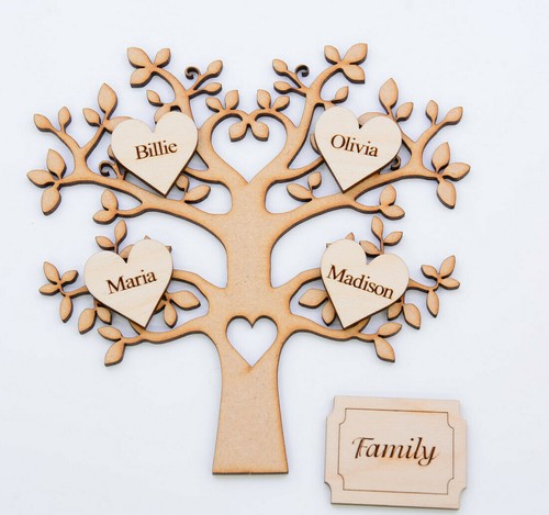 Wooden family tree set - family,