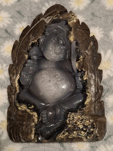 Agate crystal carving ganesha - agate,