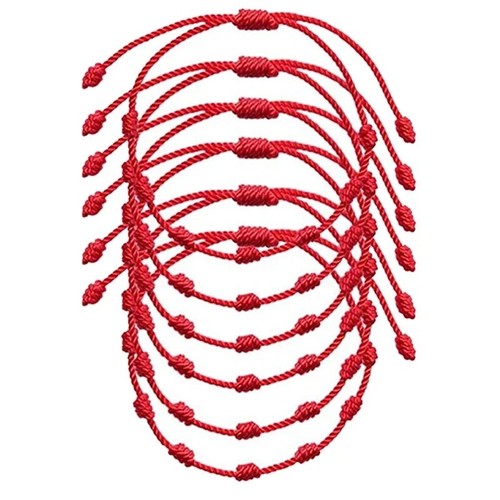 Lucky red string bracelet - red,
