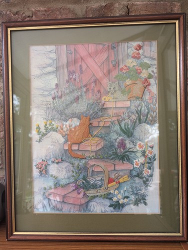 Vintage kitten embroidered - vintage,
