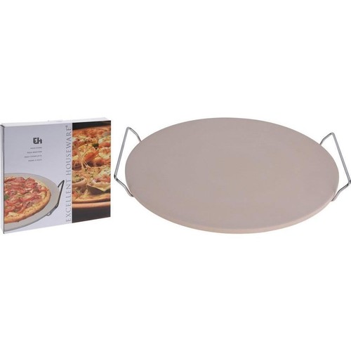 Pizza baking stone with holder - stone,
