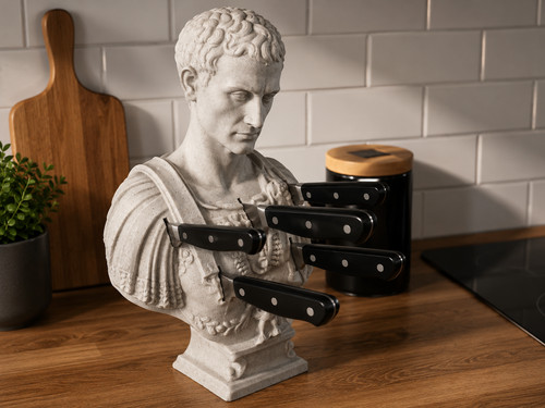 Roman bust knife holder - roman,
