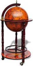 Vintage Globe Bar Drinks Cabinet with Bottle & Glass Rack | Floor Standing