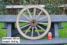 Vintage old wooden cart wagon wheel / 60 cm - FREE DELIVERY