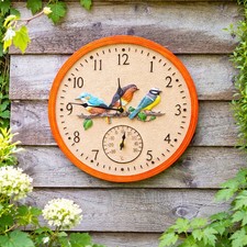 30cm Garden Wall Clock Bird