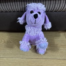 Purple Poodle Soft Toy In Good Condition