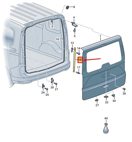 Caddy mk4 rear tailgate - mk4,