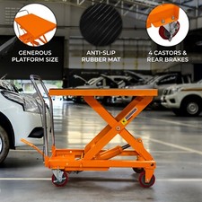 Hydraulic Table Lift Scissor Platform 500KG Mobile Cart Trolley Truck Manual 