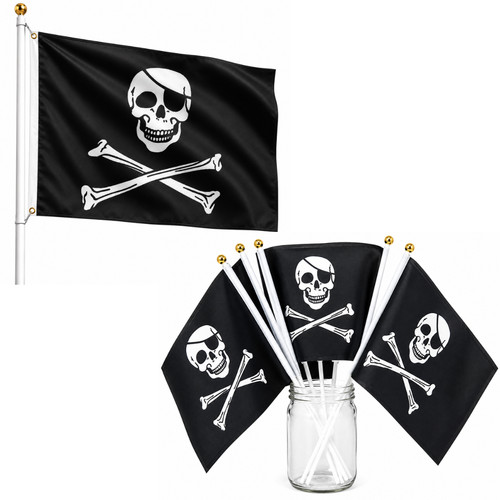 Pirate flag large 5ft 3ft - flag,
