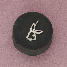sterling silver vintage diamond-cut playboy bunny pendant