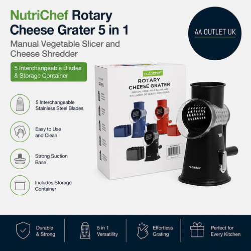 Nutrichef rotary cheese grater - nutrichef,