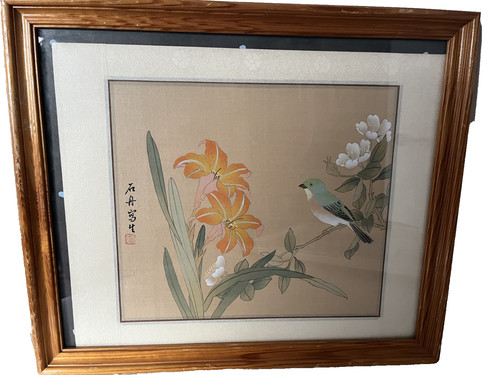 Vintage chinese silk painting - chinese,